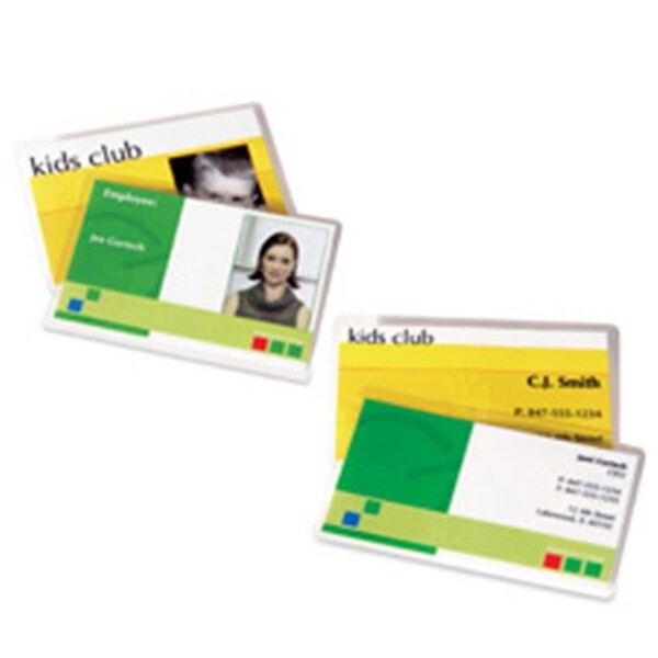 Fellowes Mfg. Co. FEL52059 Laminated Business Pouches- Glossy- 2-.25in.x3-.75in.- 7mil- 100-PK FEL52059 - main